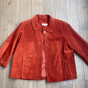 1X Coldwater Creek Rust Orange Suede Jacket